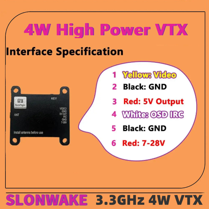 SLONWAKE FPV 3.3G 16CH 4000mW  - đánh giá và giá Vtx Video Transmitter
