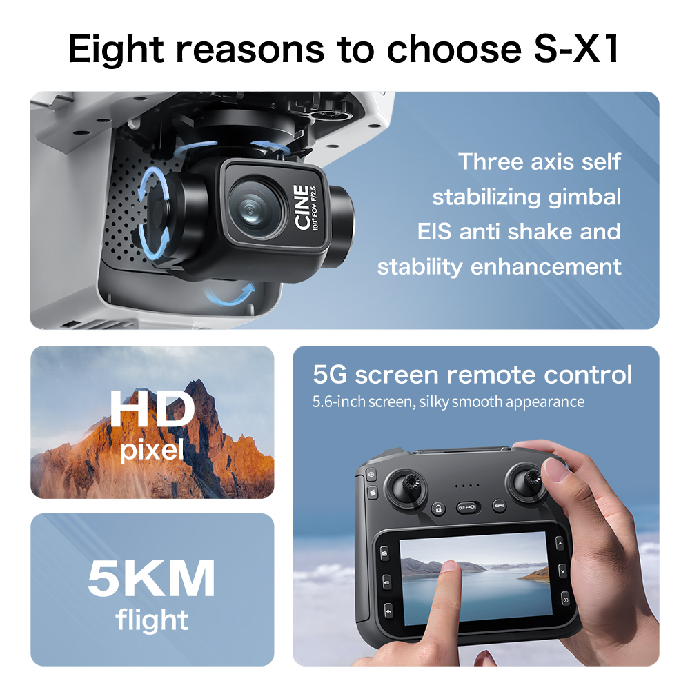 Original S-X1 Drone 8K HD Prof - đánh giá và giá Drone Rc Land