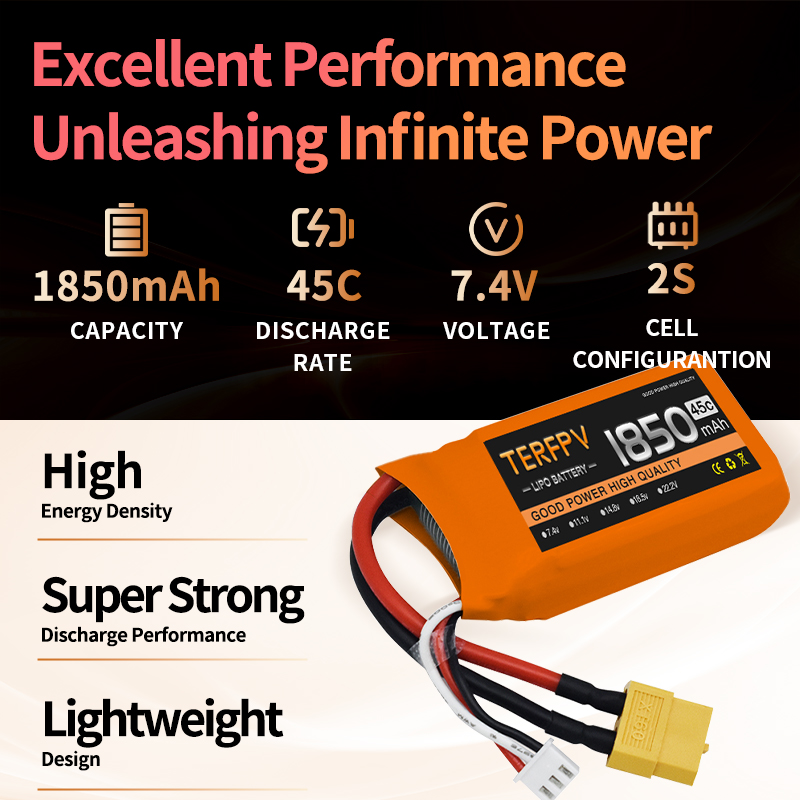 2/4PCS TERFPV 1850mAh 7.4V 45C - đánh giá và giá Drone Rc Truck