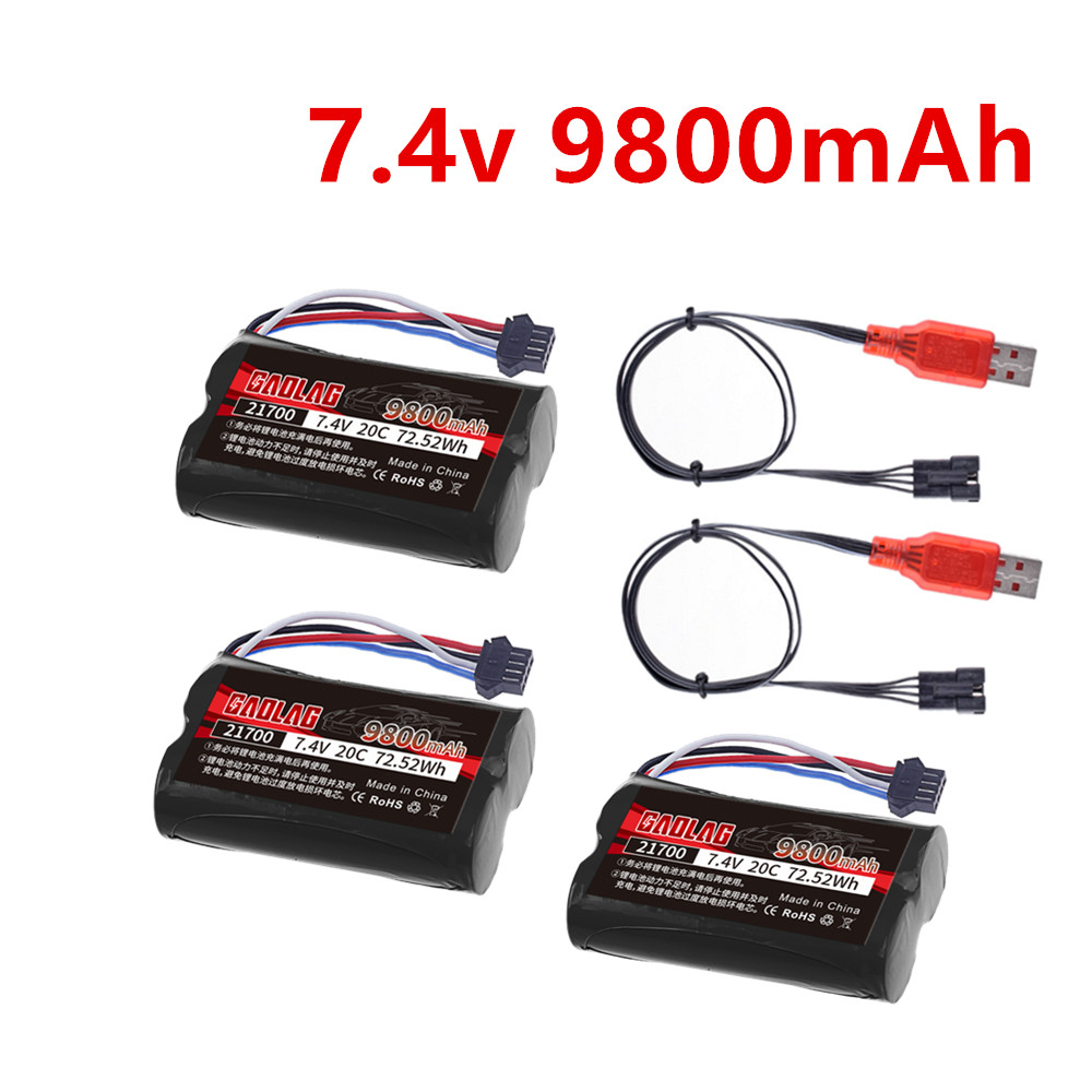 21700 9800mAh 7.4V SM-4P Plug  - đánh giá và giá Drone Rc Truck